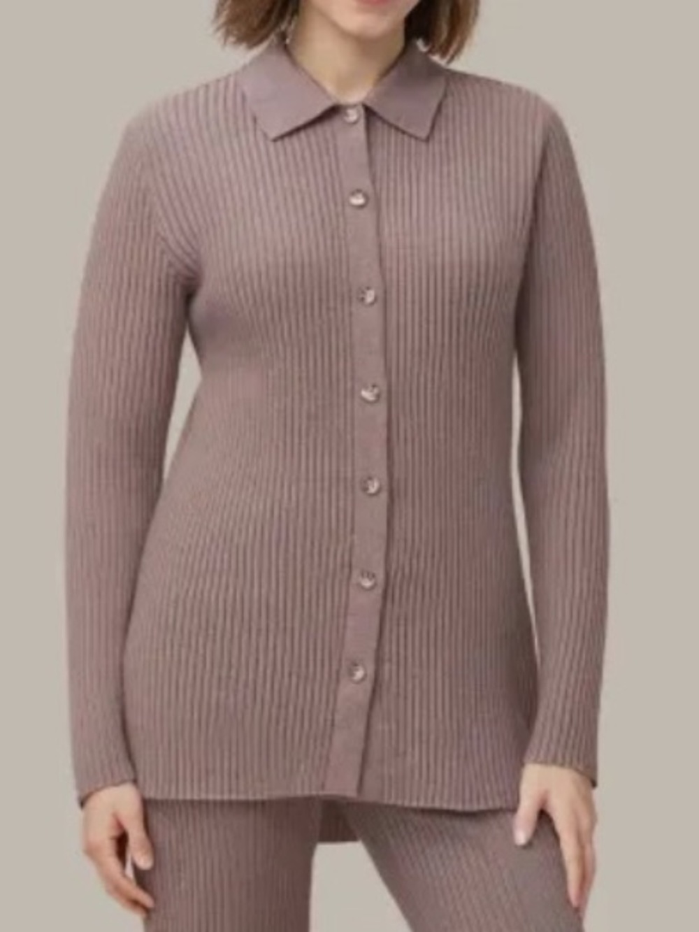 Jason Wu Cozy Ribbed Knit Button Down Cardigan Top
